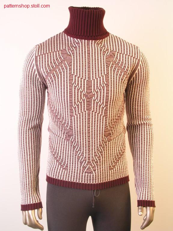 Pullover with 2-colour reliefjacquard / Pullover mit 2-farbigem Reliefjacquard