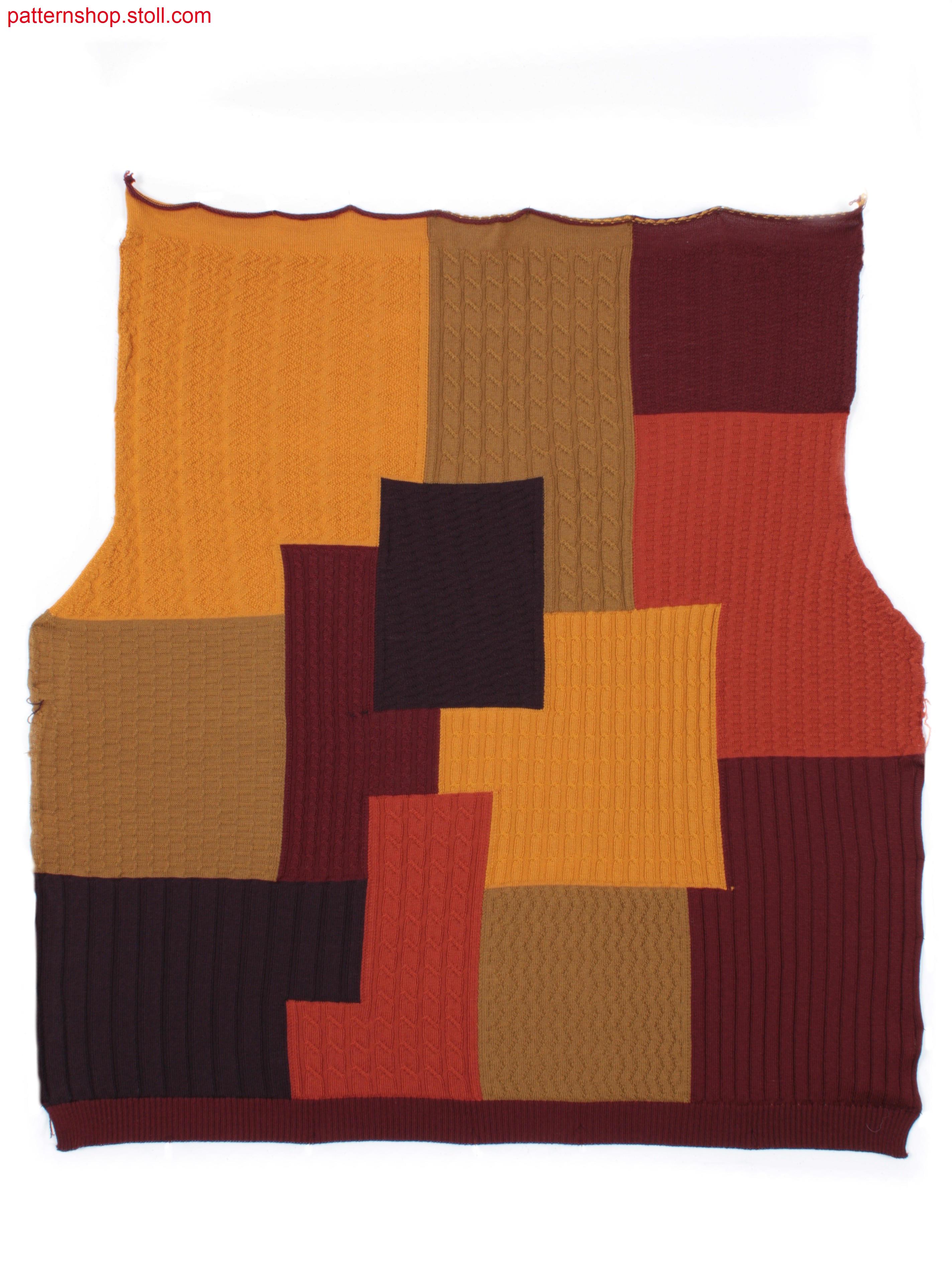 Fully Fashion Intarsia front with 2x2 cables / Fully Fashion Intarsia Vorderteil mit 2x2 Z