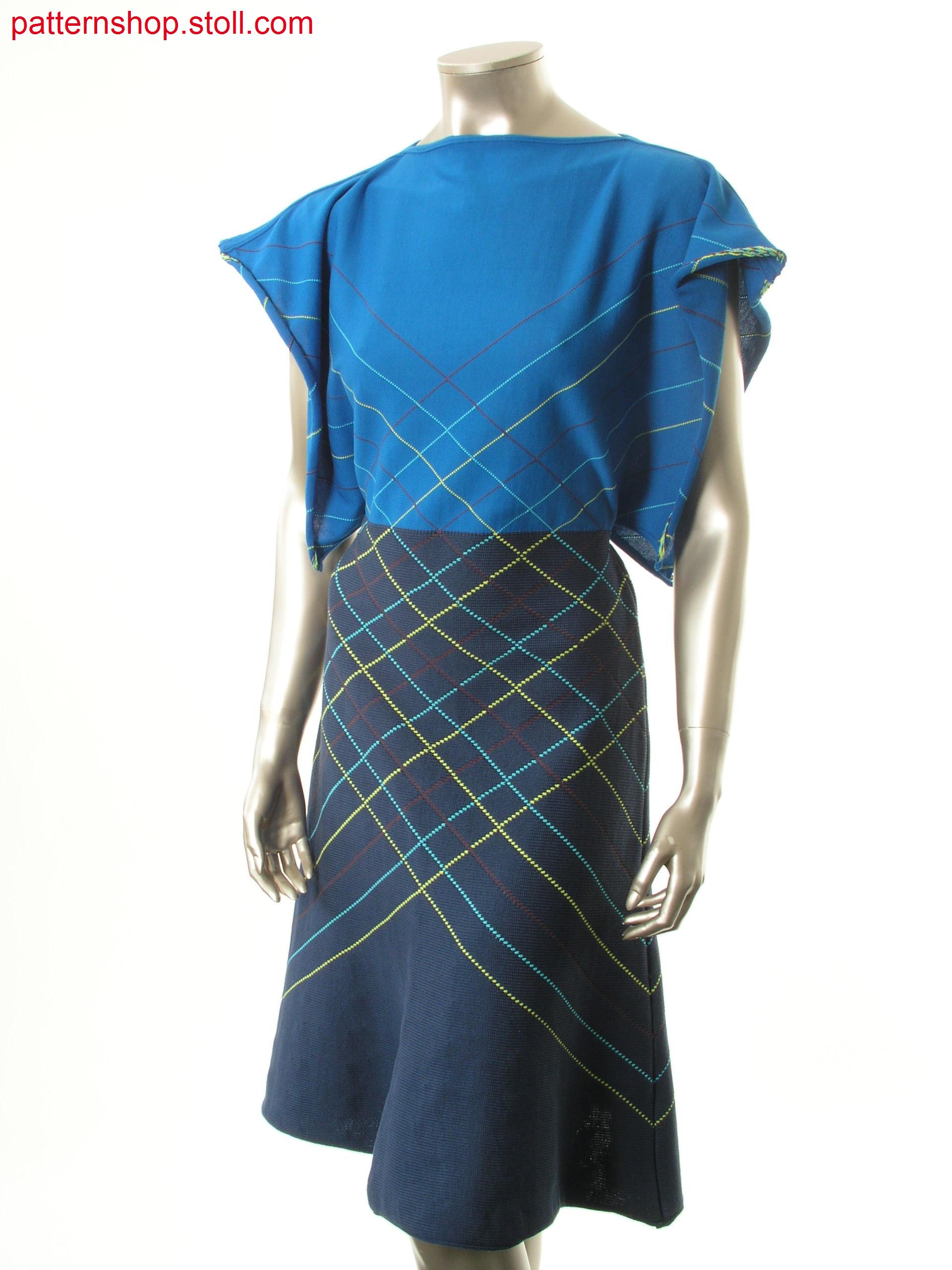 Dress with horizontally argyle intarsia design / Kleid mit quer laufendem Argyle Intarsiadesign