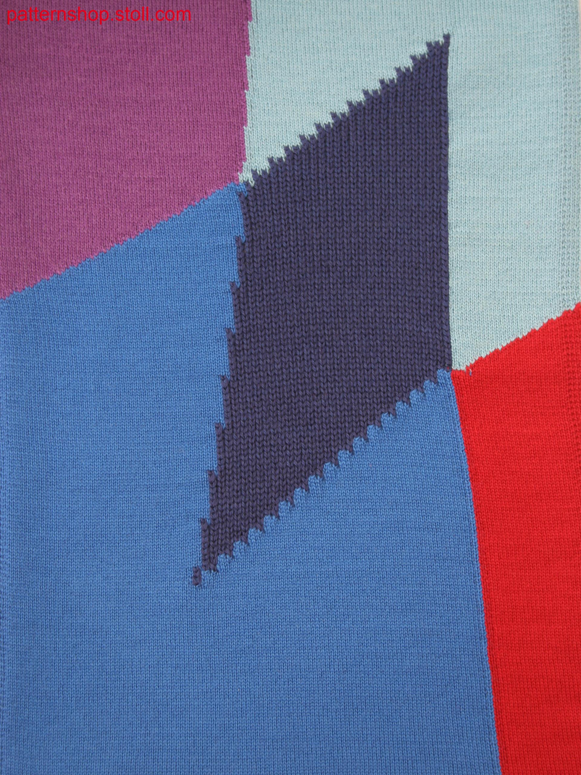 Knitted fabric in 5-color intarsia