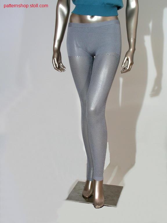 Jersey leggings with pointelle-net structure / Rechts-Links Leggings mit Petinet-Netzstruktur
