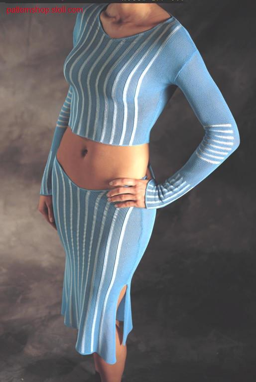 Fully Fashion top with vertical intarsia stripes / Fully Fashion Top mit vertikalen Intarsia-Streifen