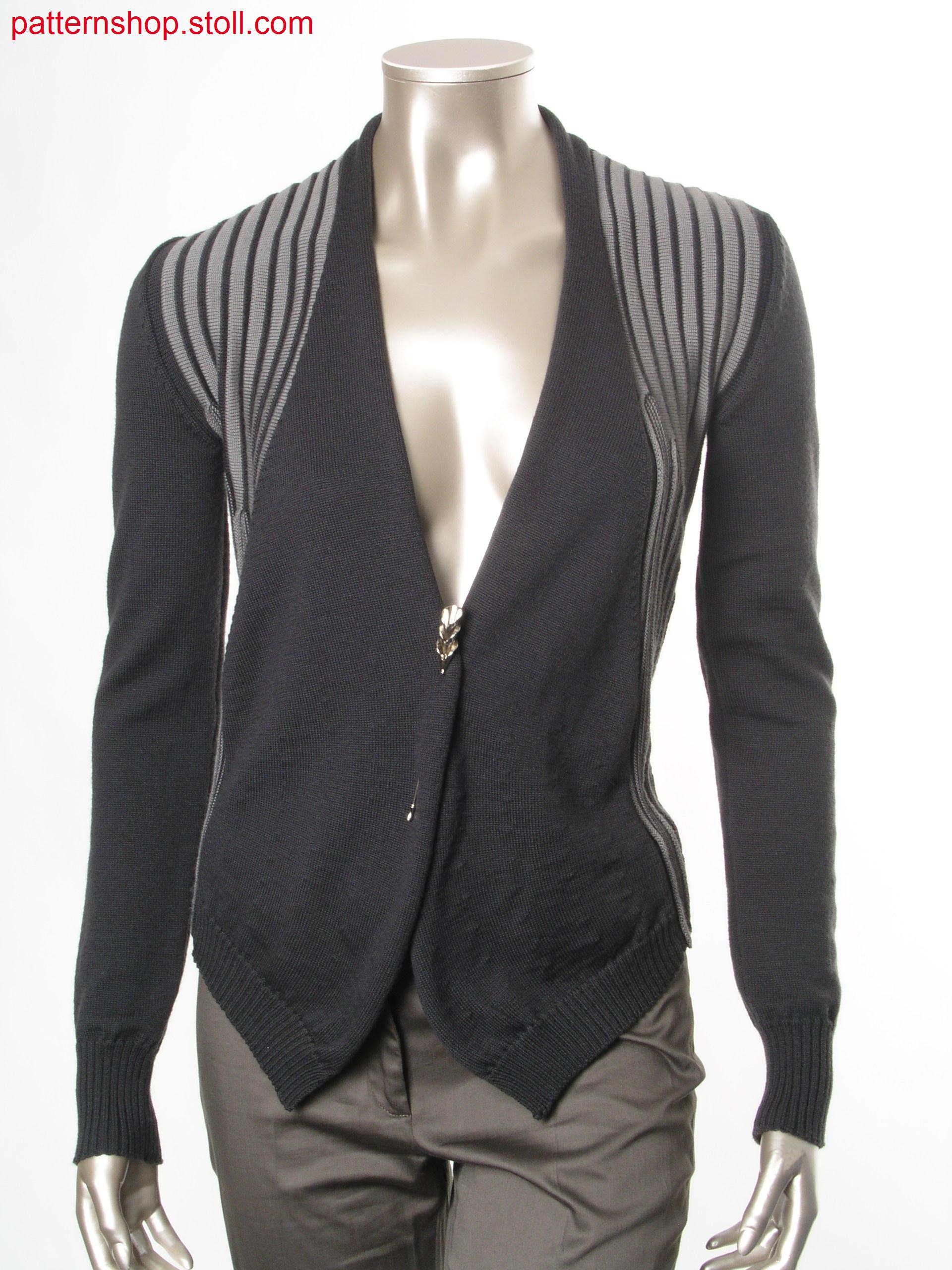 Reversible Fully Fashion jersey cardigan in 1x1 technique / Fully Fashion Rechts-Links Wende-Strickjacke in 1x1 Technik