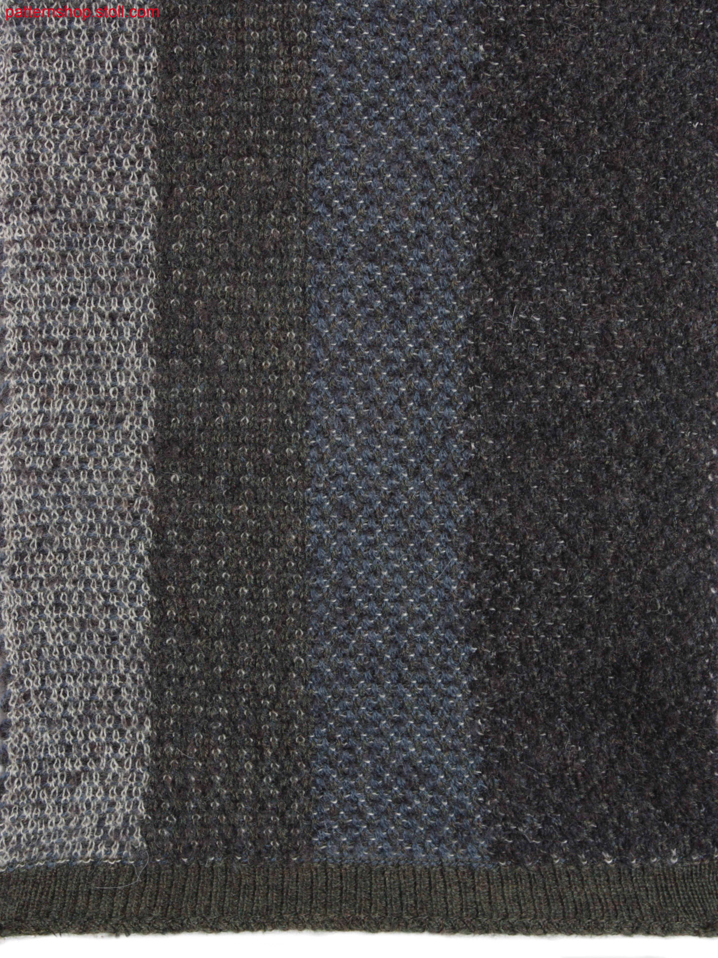 Swatch with vertical stripes in jacquard transfer structure / Gestreifter Musterausschnitt mit Jacquard-Umh