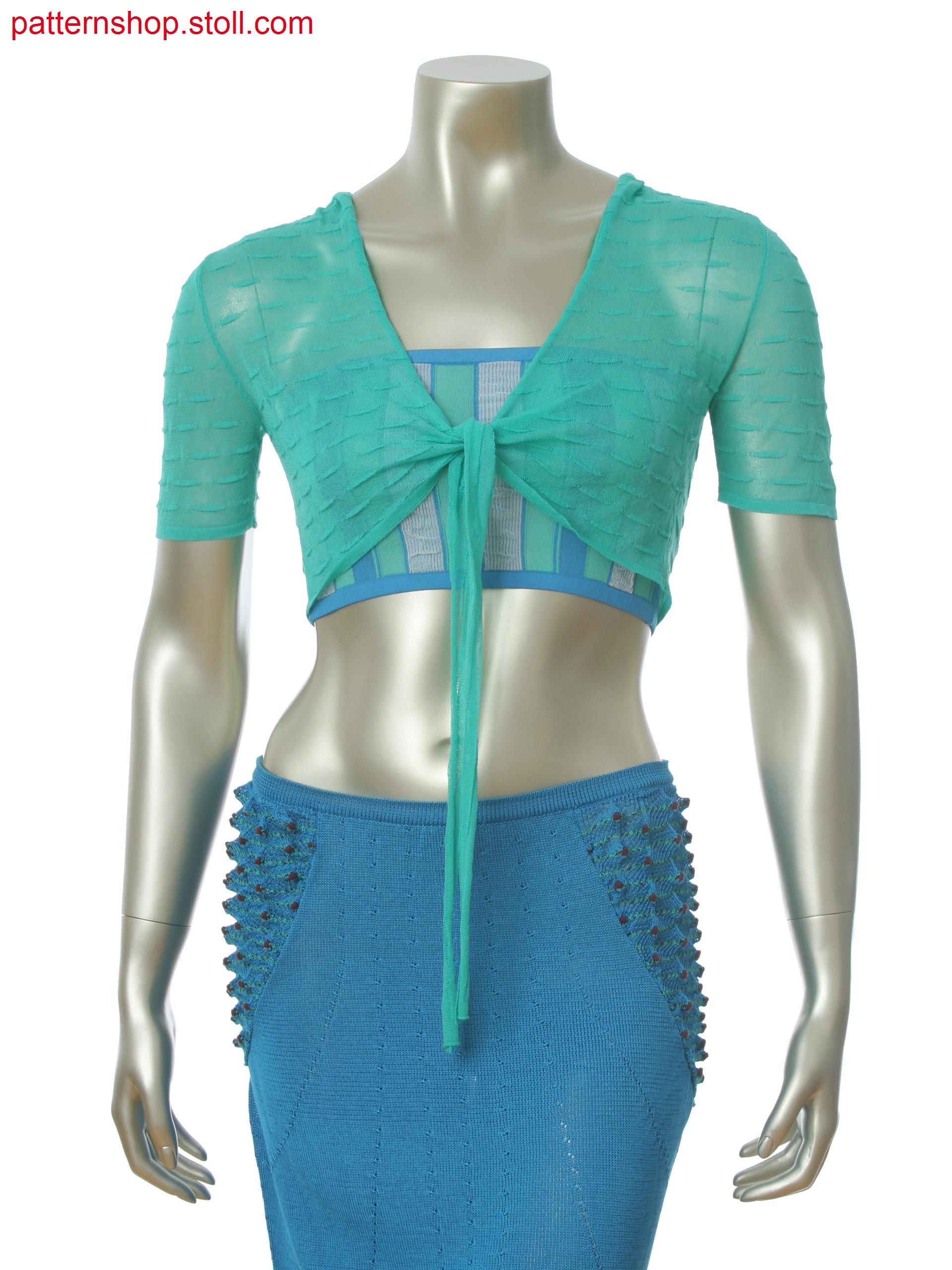 Fully Fashion jacket with integrated hood and ripple structure