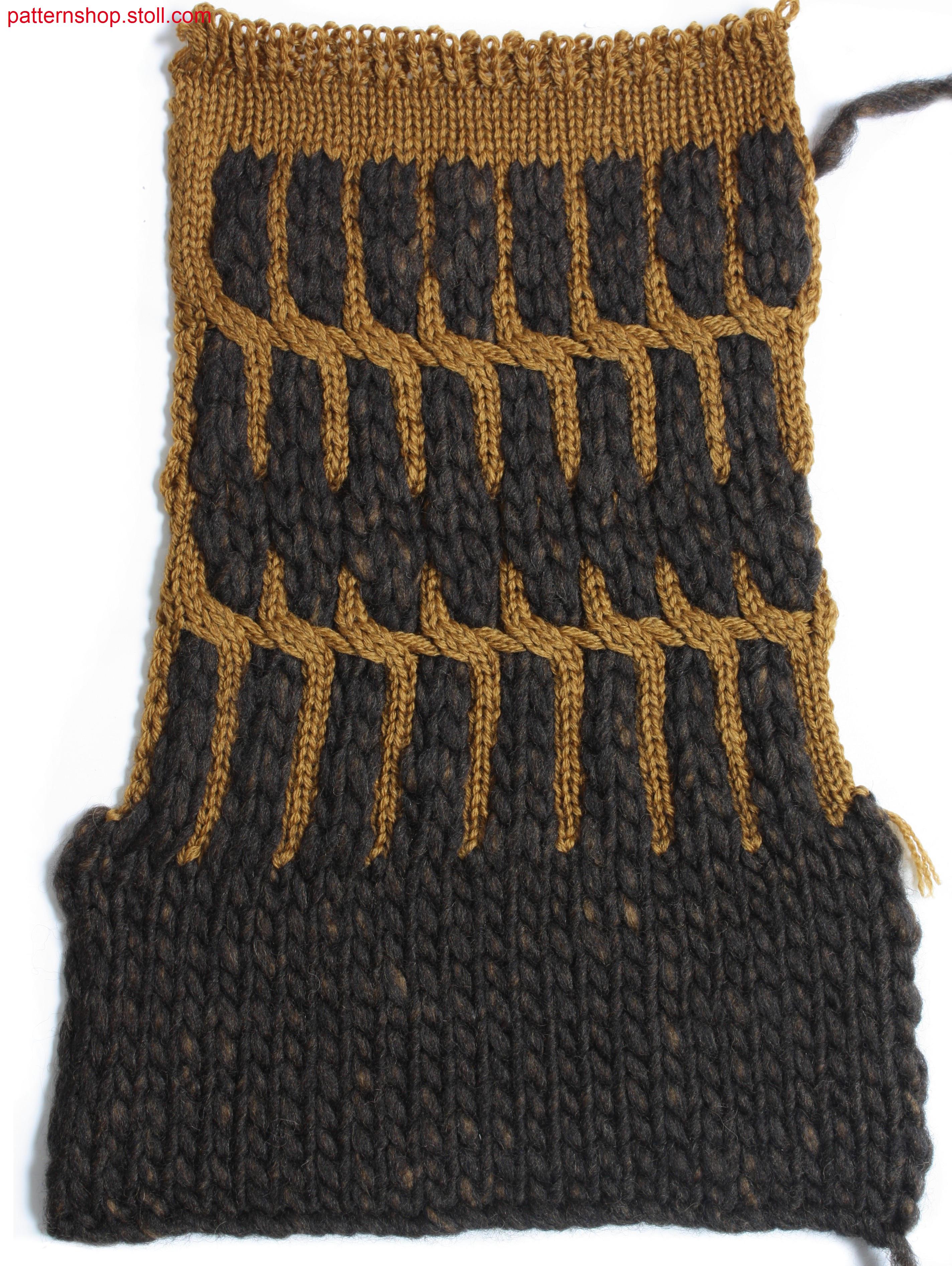 Swatch with initial row in manual work look / Musterausschnitt mit Anfangsreihe in Handarbeitsoptik