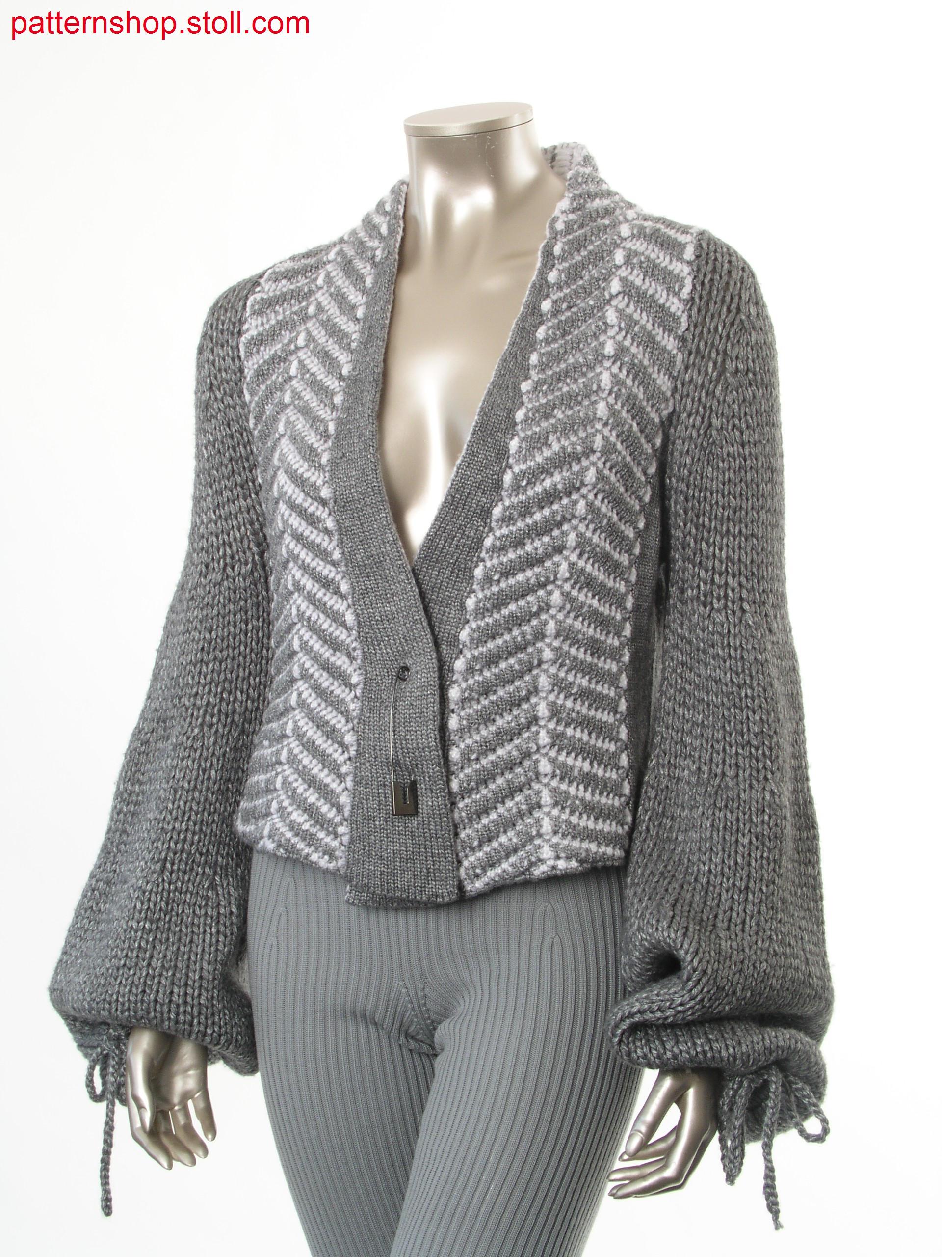 Cardigan with herringbone pattern in wave structure / Strickjacke mit Fischgr