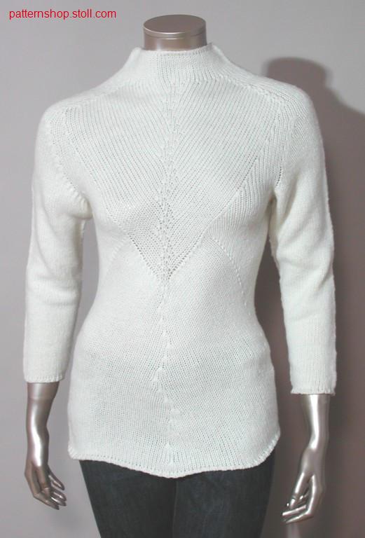 Pullover with V- breast and transfer groups / Pullover mit V-Brustteil und Maschengruppen