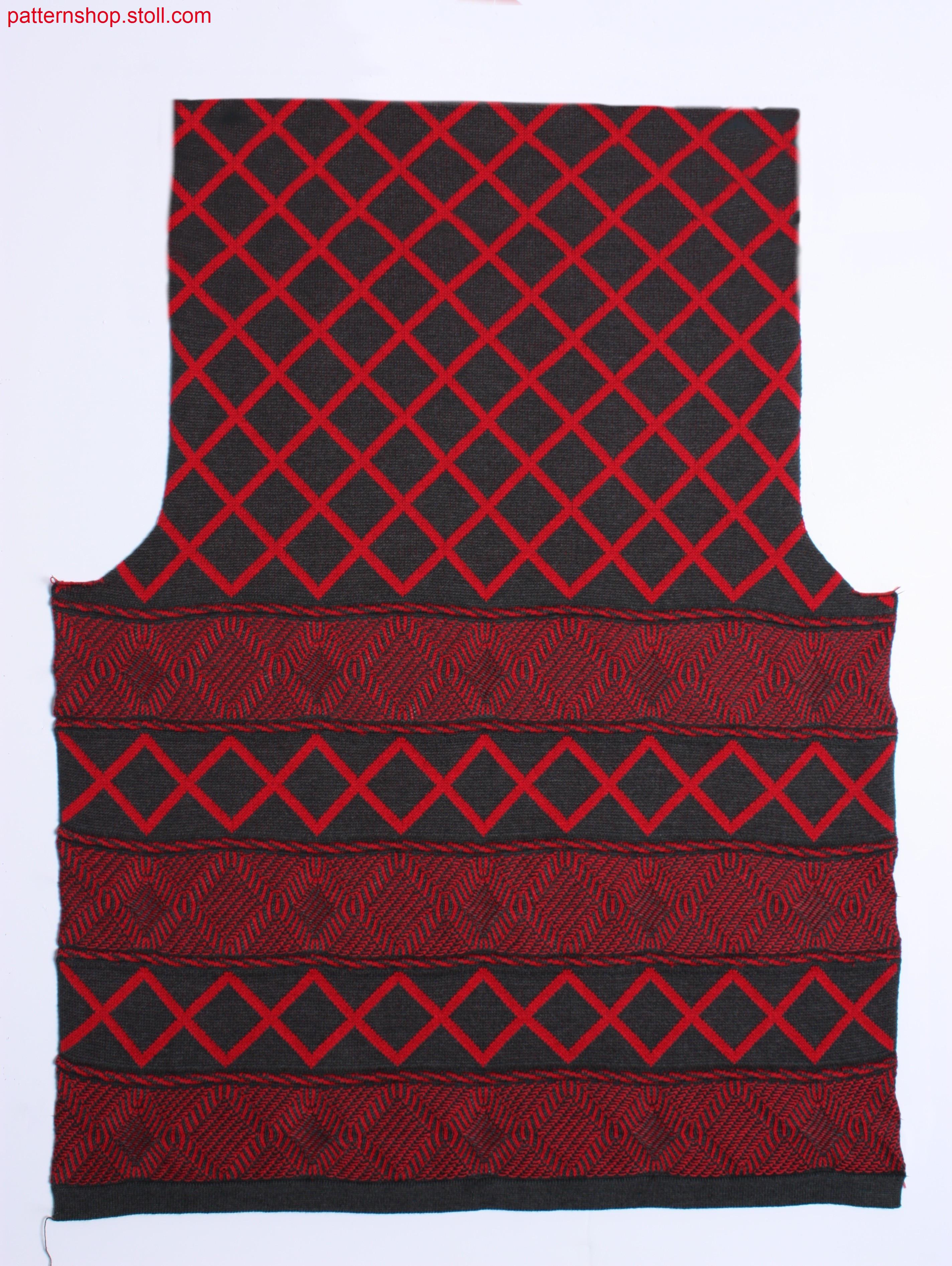 Fully Fashion front with colour and structure stripes / Fully Fashion Vorderteil mit Farb- und Strukturringeln